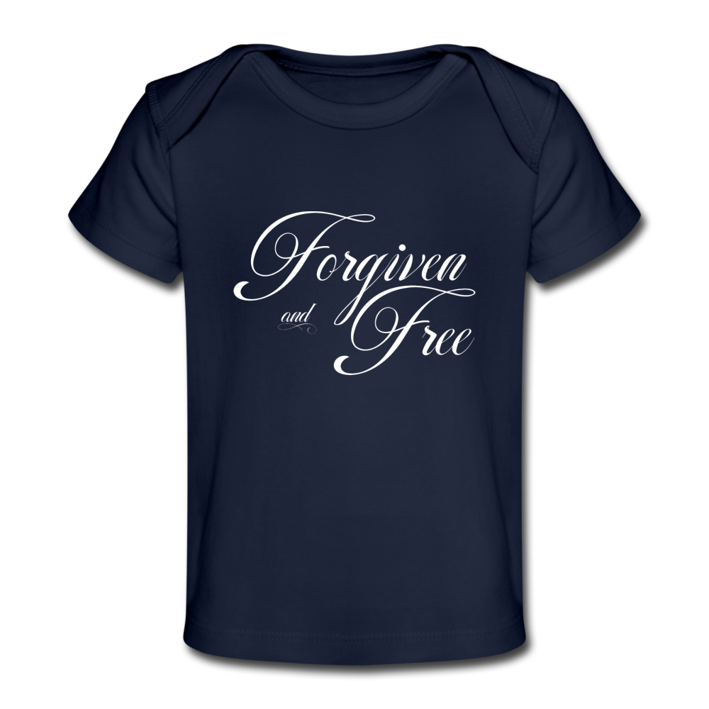 Forgiven & Free - Organic Baby T-Shirt - dark navy