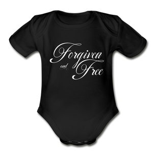 Forgiven & Free - Organic Short Sleeve Baby Bodysuit - black