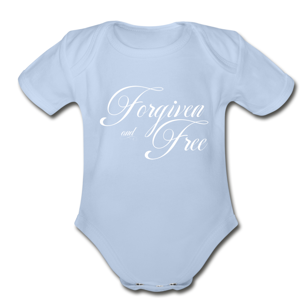 Forgiven & Free - Organic Short Sleeve Baby Bodysuit - sky