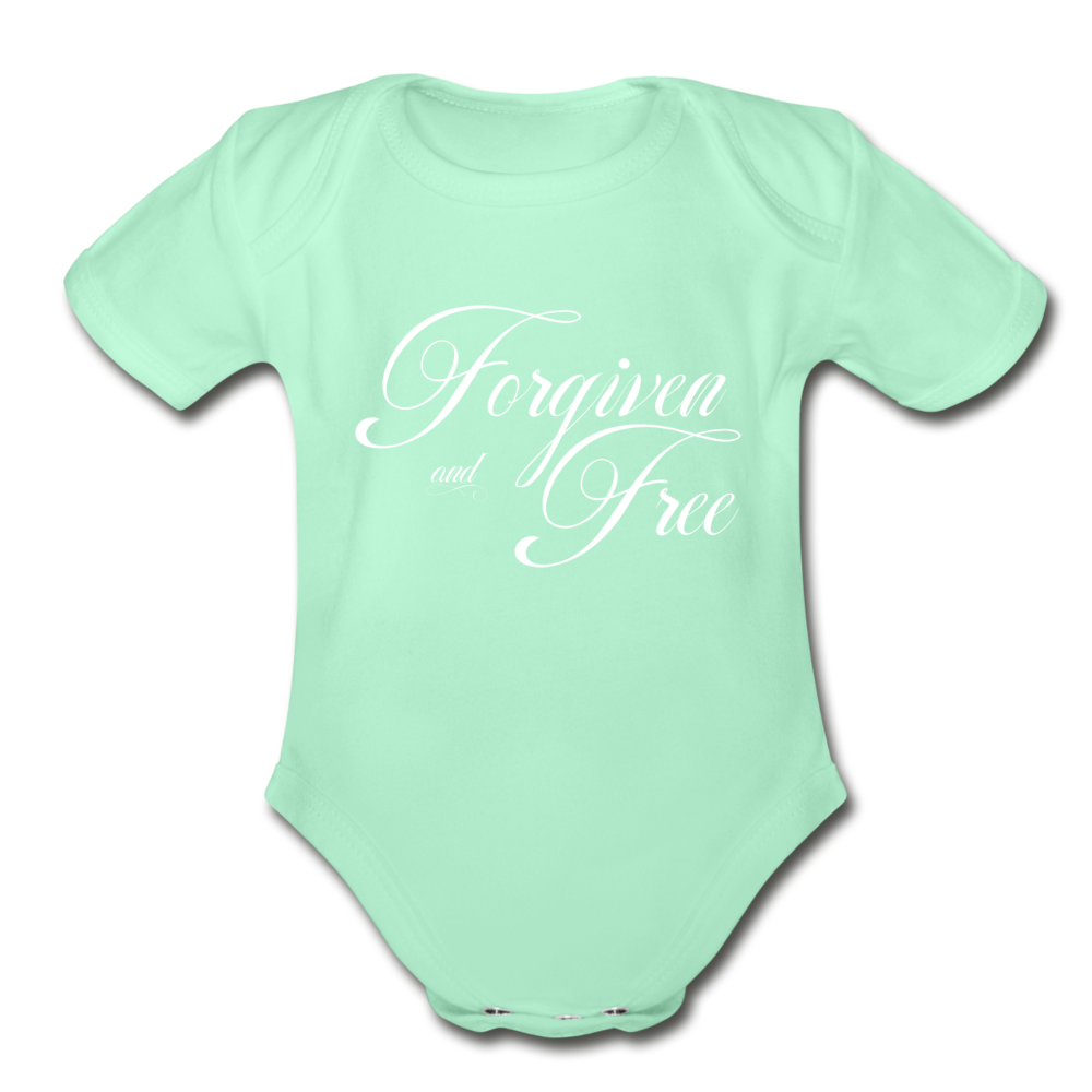 Forgiven & Free - Organic Short Sleeve Baby Bodysuit - light mint