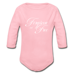 Forgiven & Free - Organic Long Sleeve Baby Bodysuit - light pink