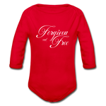 Forgiven & Free - Organic Long Sleeve Baby Bodysuit - red
