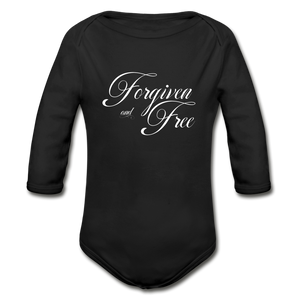 Forgiven & Free - Organic Long Sleeve Baby Bodysuit - black