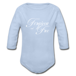Forgiven & Free - Organic Long Sleeve Baby Bodysuit - sky