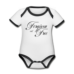 Forgiven & Free - Organic Contrast Short Sleeve Baby Bodysuit - white/black