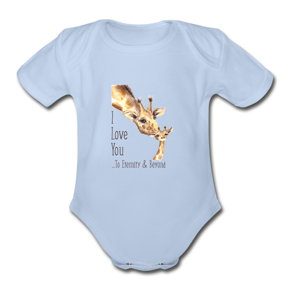 Eternity & Beyond - Organic Short Sleeve Baby Bodysuit - sky