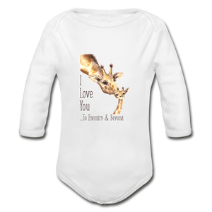 Eternity & Beyond - Organic Long Sleeve Baby Bodysuit - white