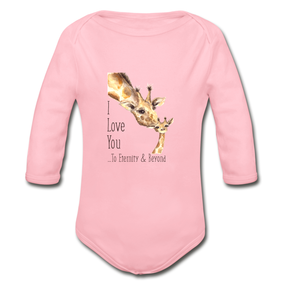 Eternity & Beyond - Organic Long Sleeve Baby Bodysuit - light pink