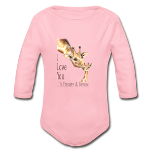 Eternity & Beyond - Organic Long Sleeve Baby Bodysuit - light pink