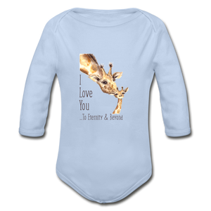 Eternity & Beyond - Organic Long Sleeve Baby Bodysuit - sky