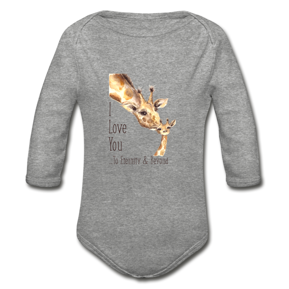 Eternity & Beyond - Organic Long Sleeve Baby Bodysuit - heather gray