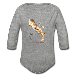 Eternity & Beyond - Organic Long Sleeve Baby Bodysuit - heather gray