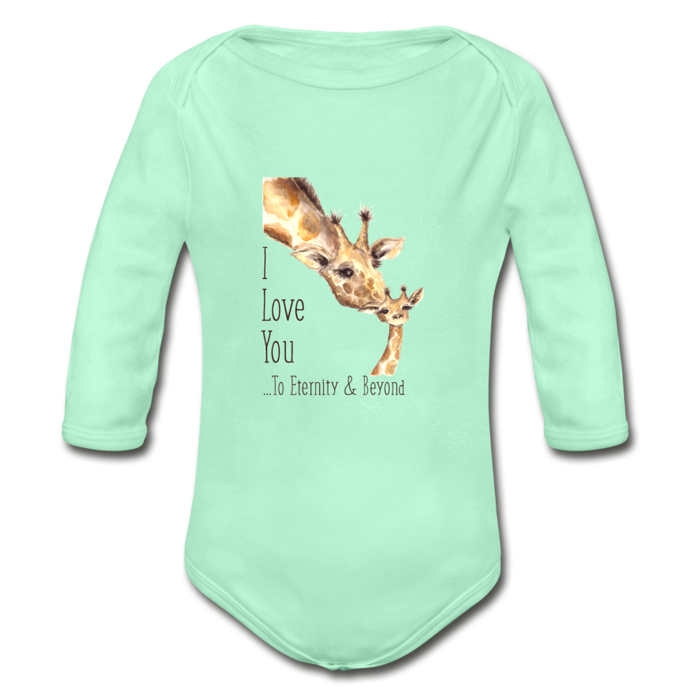 Eternity & Beyond - Organic Long Sleeve Baby Bodysuit - light mint