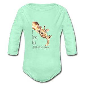 Eternity & Beyond - Organic Long Sleeve Baby Bodysuit - light mint