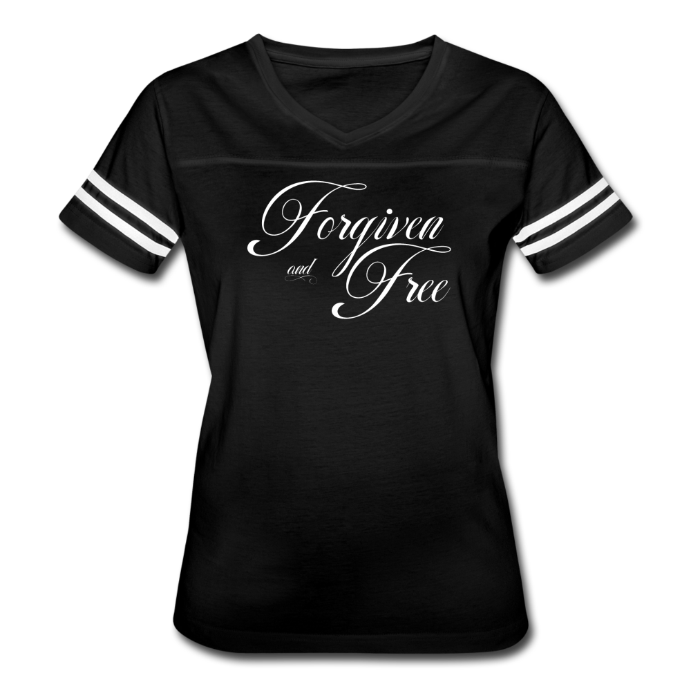Forgiven & Free - Women’s Vintage Sport T-Shirt - black/white