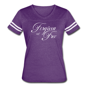 Forgiven & Free - Women’s Vintage Sport T-Shirt - vintage purple/white