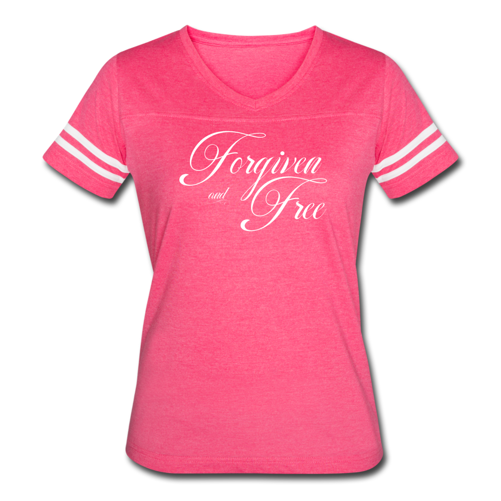 Forgiven & Free - Women’s Vintage Sport T-Shirt - vintage pink/white