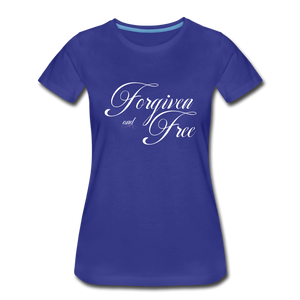Forgiven & Free - Women’s Premium T-Shirt - royal blue