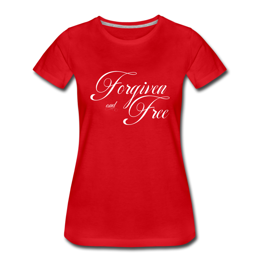 Forgiven & Free - Women’s Premium T-Shirt - red