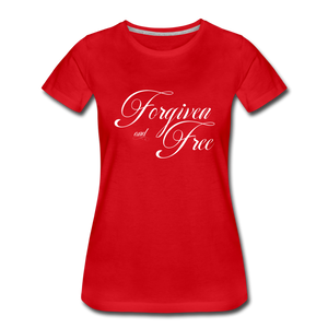 Forgiven & Free - Women’s Premium T-Shirt - red