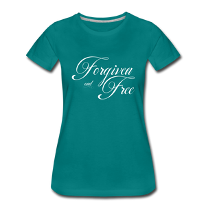 Forgiven & Free - Women’s Premium T-Shirt - teal