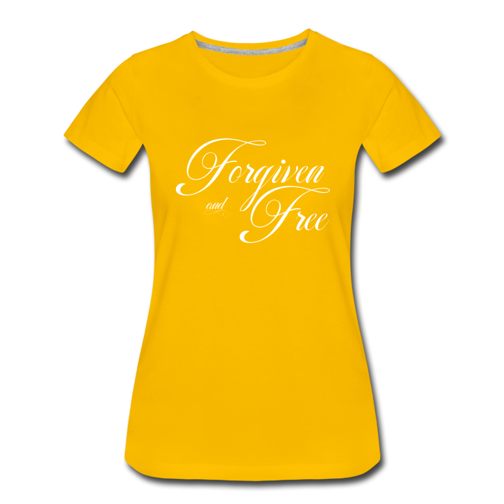 Forgiven & Free - Women’s Premium T-Shirt - sun yellow