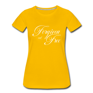 Forgiven & Free - Women’s Premium T-Shirt - sun yellow