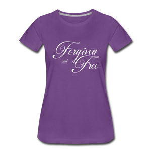 Forgiven & Free - Women’s Premium T-Shirt - purple