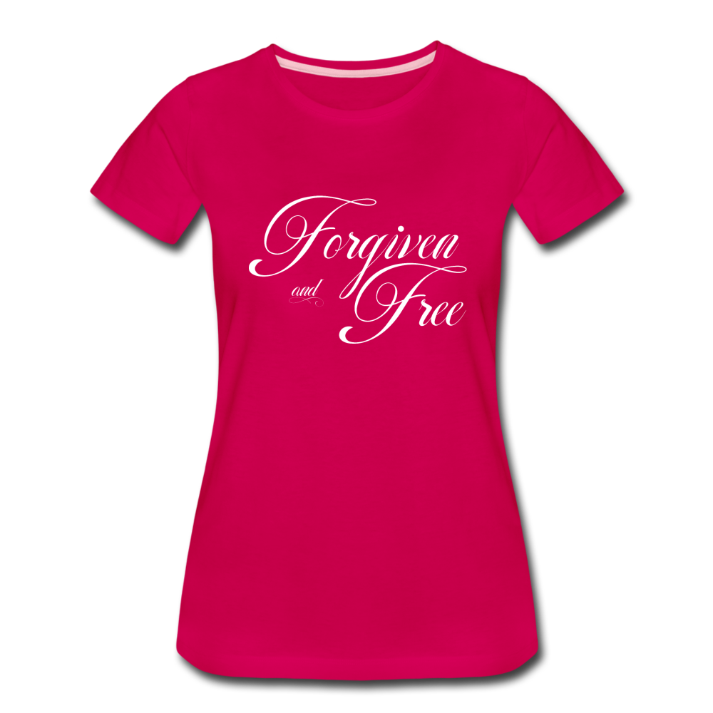 Forgiven & Free - Women’s Premium T-Shirt - dark pink