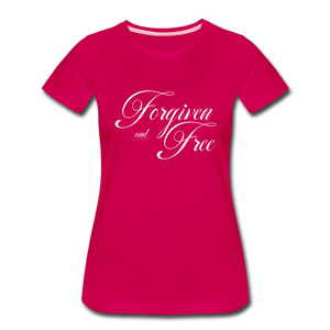 Forgiven & Free - Women’s Premium T-Shirt - dark pink