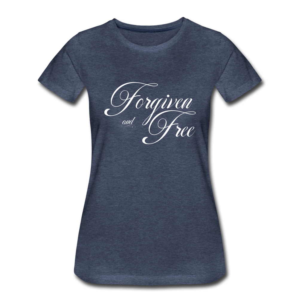 Forgiven & Free - Women’s Premium T-Shirt - heather blue