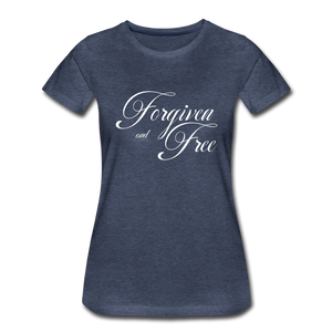 Forgiven & Free - Women’s Premium T-Shirt - heather blue