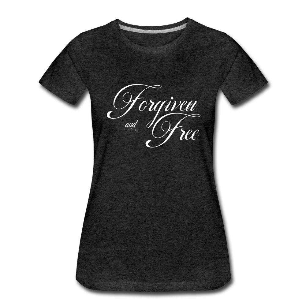Forgiven & Free - Women’s Premium T-Shirt - charcoal gray