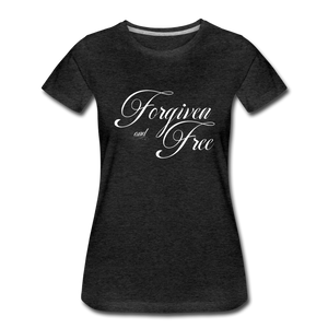 Forgiven & Free - Women’s Premium T-Shirt - charcoal gray