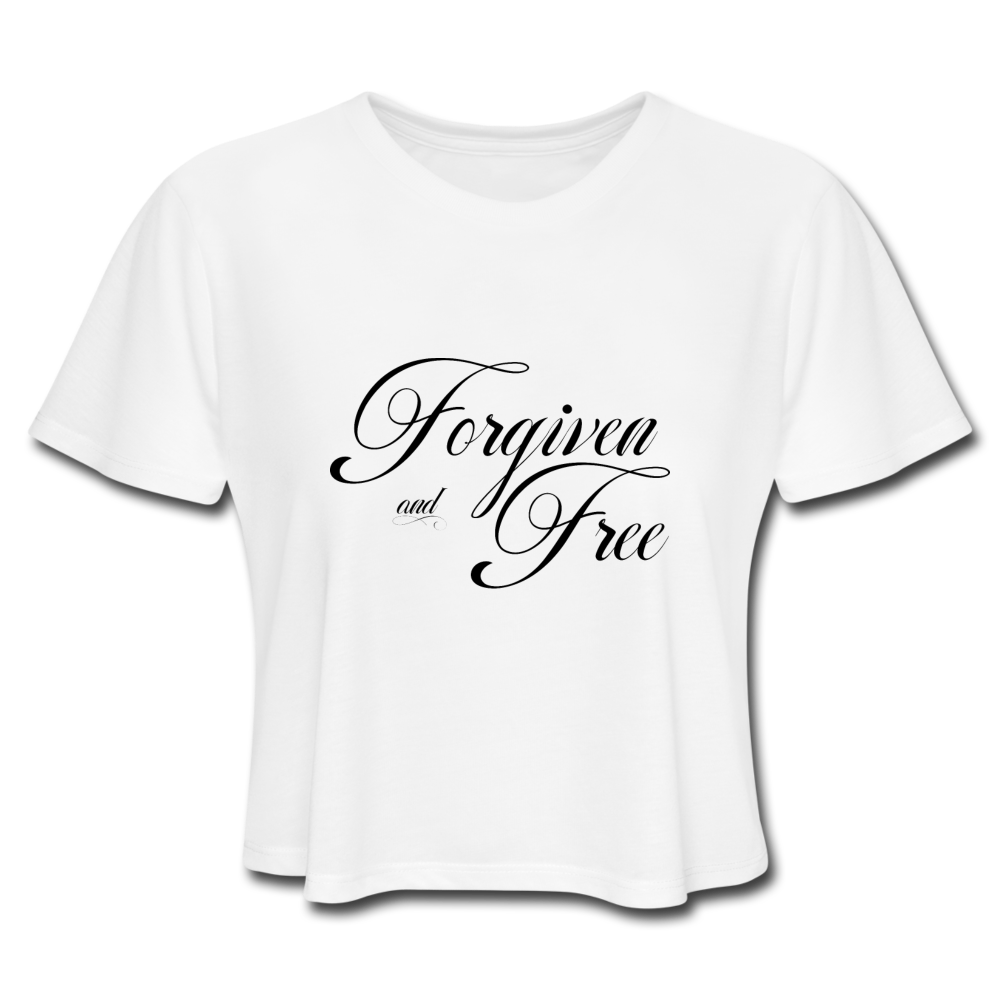 Forgiven & Free - Women's Cropped T-Shirt - white