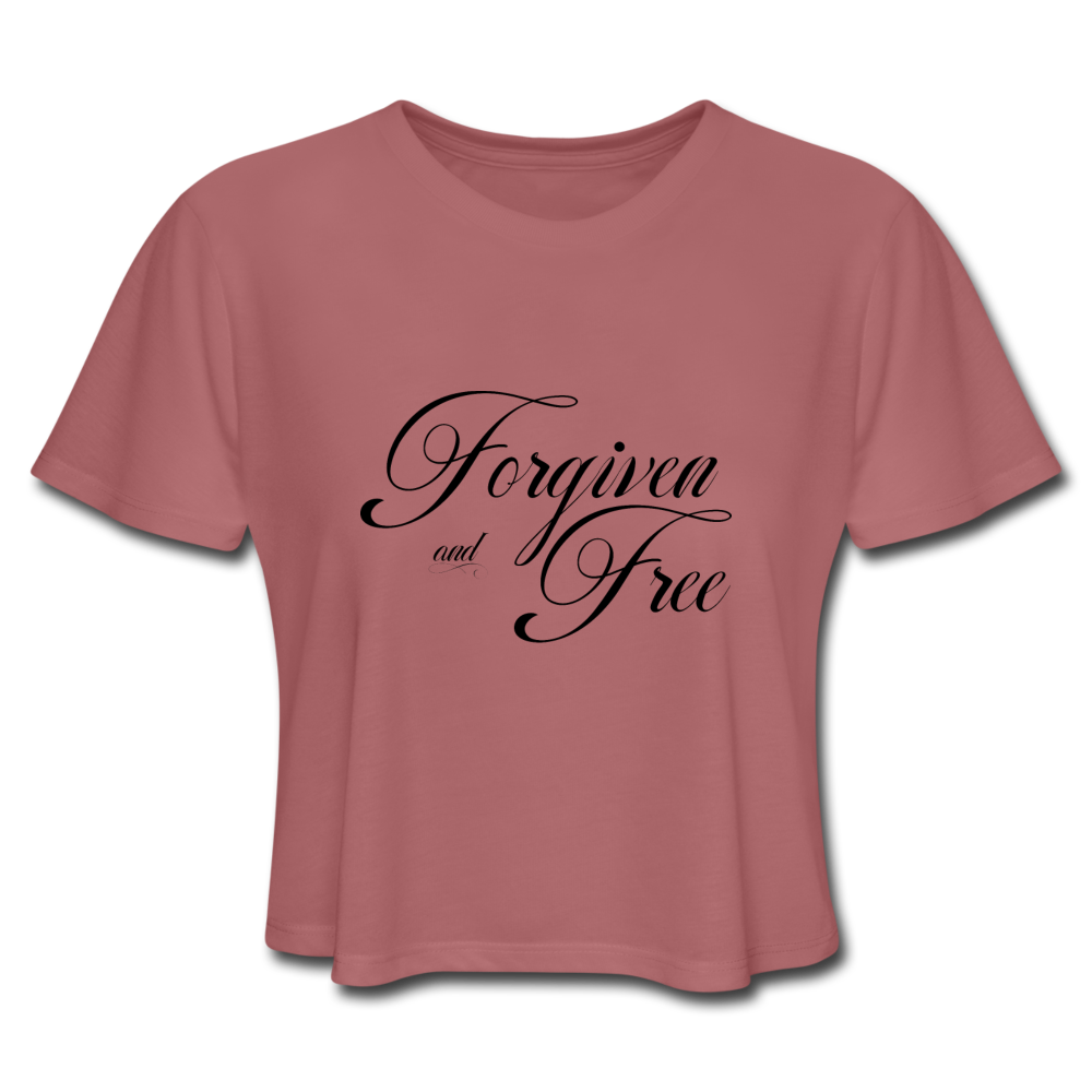 Forgiven & Free - Women's Cropped T-Shirt - mauve