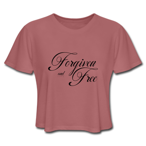 Forgiven & Free - Women's Cropped T-Shirt - mauve