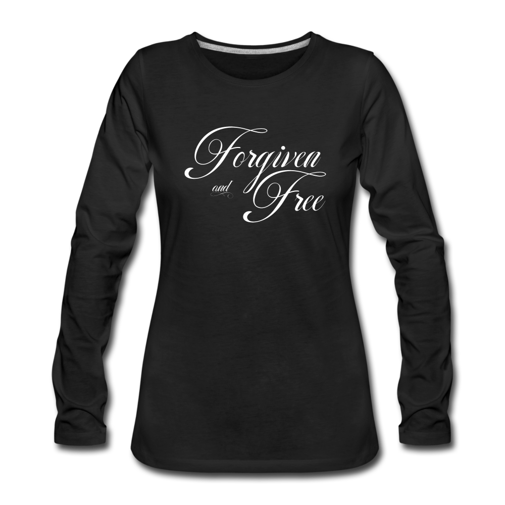 Forgiven & Free - Women's Premium Long Sleeve T-Shirt - black