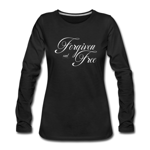 Forgiven & Free - Women's Premium Long Sleeve T-Shirt - black