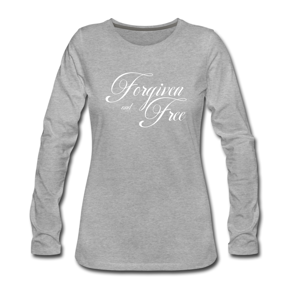 Forgiven & Free - Women's Premium Long Sleeve T-Shirt - heather gray
