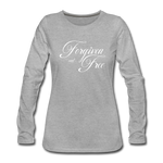 Forgiven & Free - Women's Premium Long Sleeve T-Shirt - heather gray