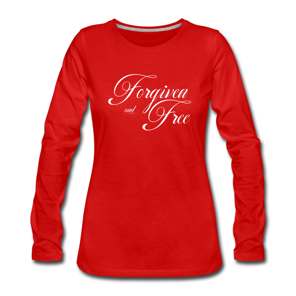 Forgiven & Free - Women's Premium Long Sleeve T-Shirt - red