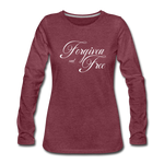 Forgiven & Free - Women's Premium Long Sleeve T-Shirt - heather burgundy