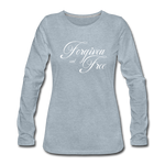 Forgiven & Free - Women's Premium Long Sleeve T-Shirt - heather ice blue