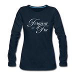 Forgiven & Free - Women's Premium Long Sleeve T-Shirt - deep navy