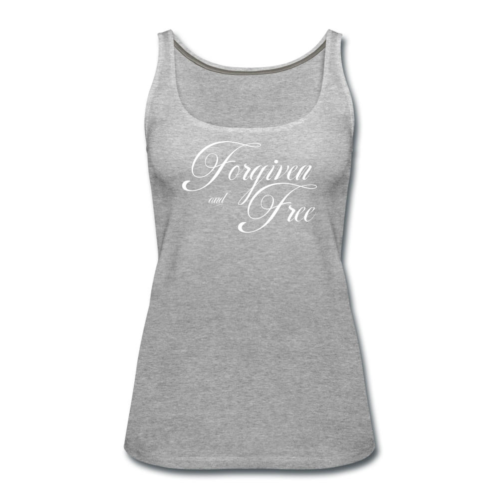 Forgiven & Free - Women’s Premium Tank Top - heather gray