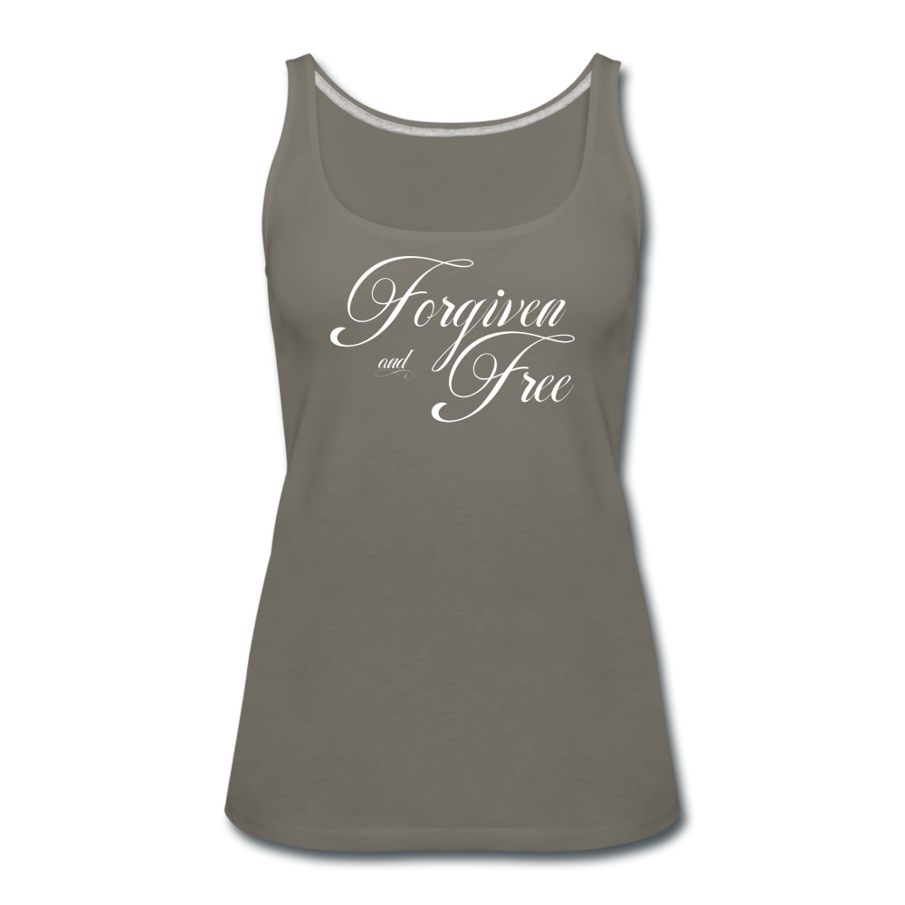 Forgiven & Free - Women’s Premium Tank Top - asphalt gray