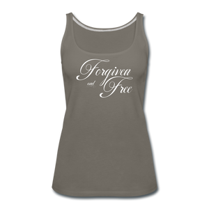 Forgiven & Free - Women’s Premium Tank Top - asphalt gray
