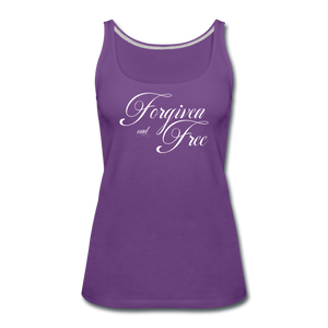 Forgiven & Free - Women’s Premium Tank Top - purple