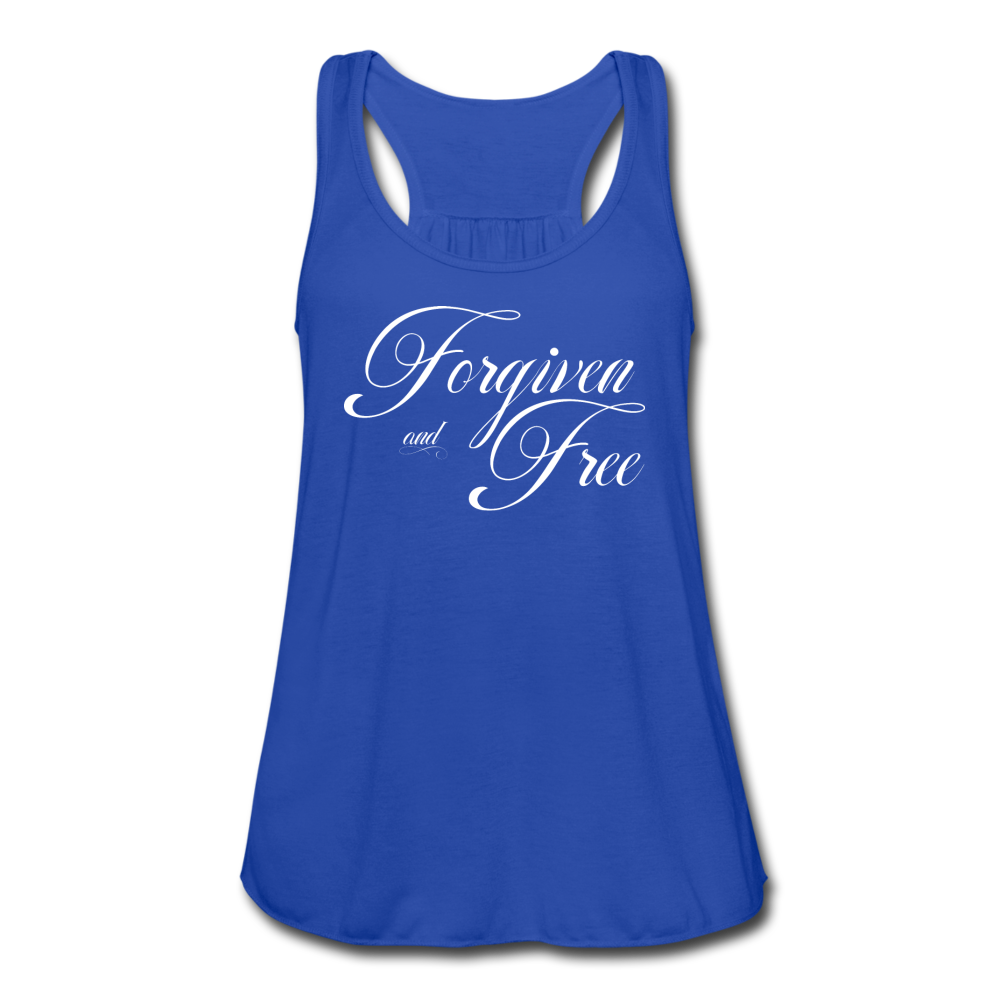 Forgiven & Free - Women's Flowy Tank Top - royal blue